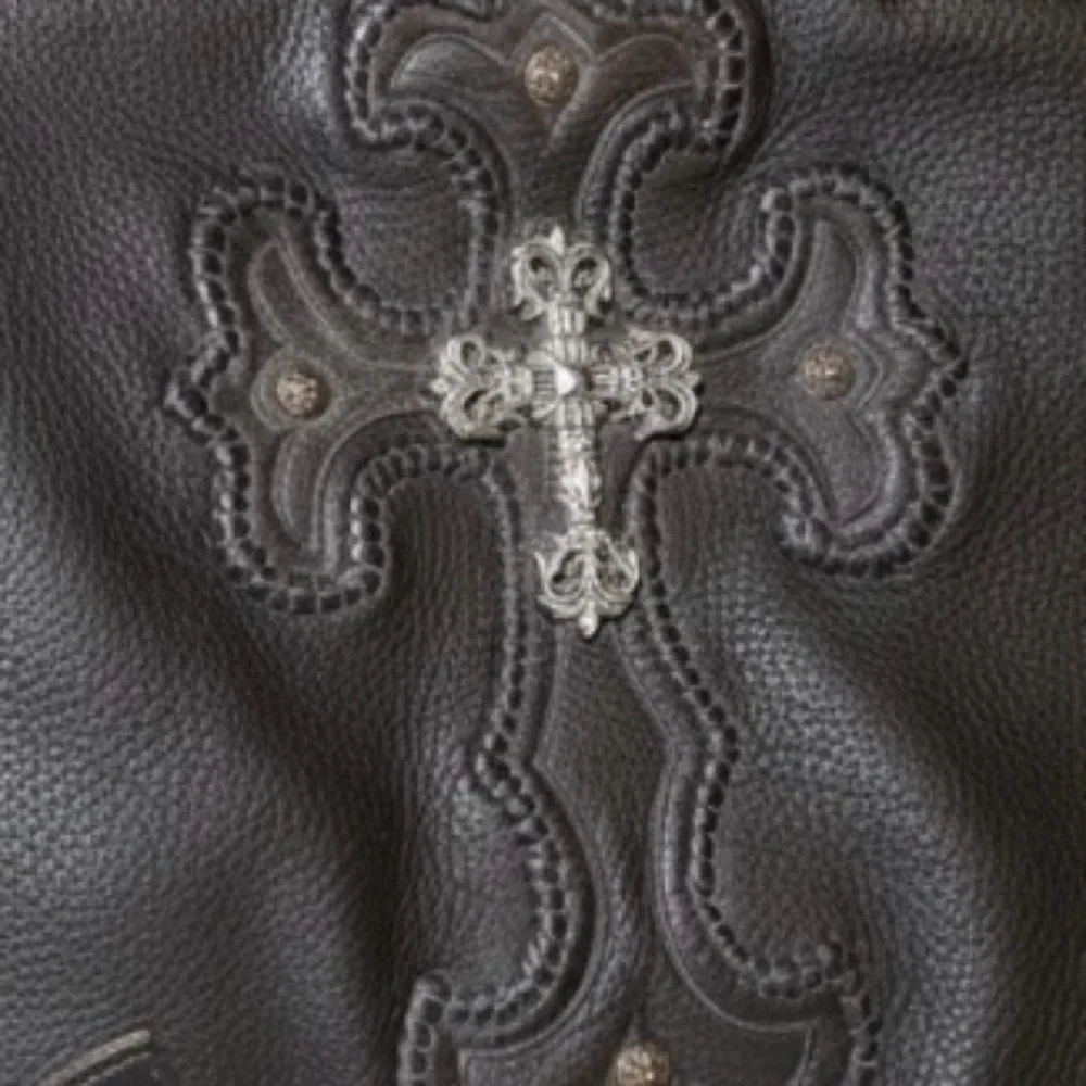 Chrome Hearts Cross Patch Leather Backpack with Sterling Cross Hardware